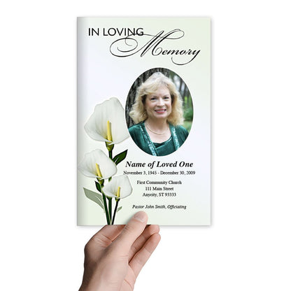 Calle Lily Funeral Program Template - The Funeral Program Site