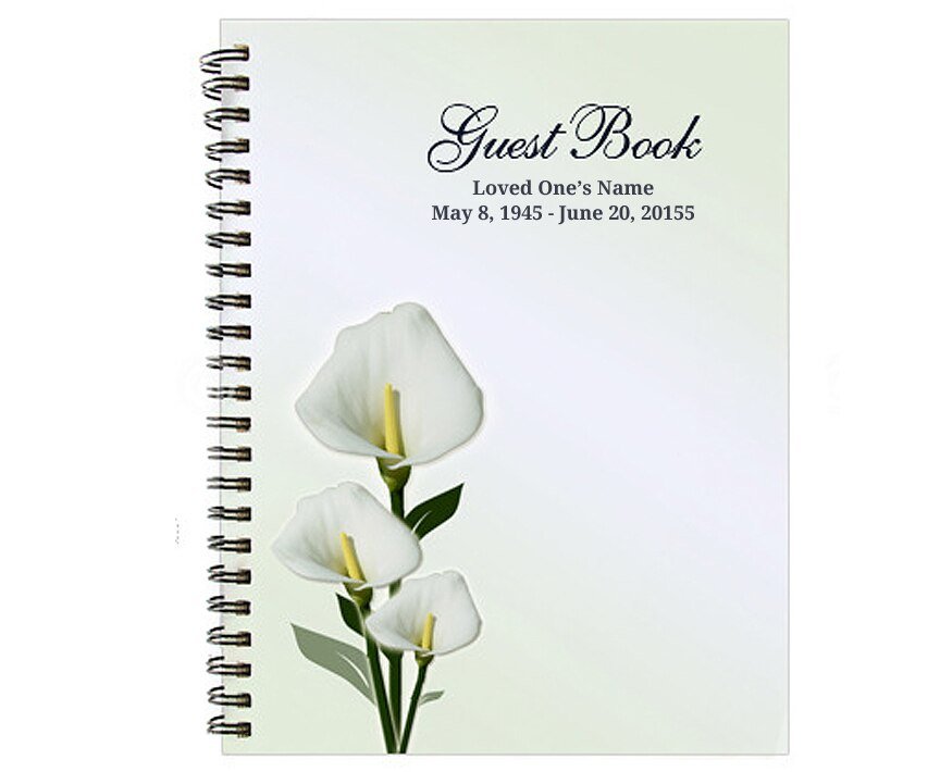 Calle Spiral Wire Bind Memorial Funeral Guest Book - The Funeral Program Site