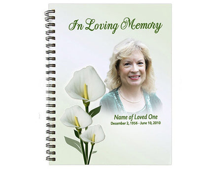 Calle Spiral Wire Bind Memorial Funeral Guest Book - The Funeral Program Site