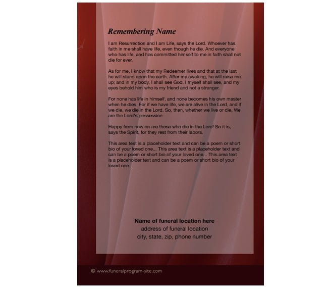 Candlelight 4 - Sided Graduated Funeral Program Template - The Funeral Program Site