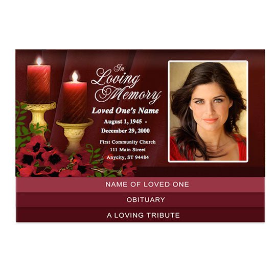 Candlelight 8 - Sided Graduated Bottom Fold Template - The Funeral Program Site