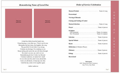 Candlelight 8 - Sided Graduated Funeral Program Template - The Funeral Program Site