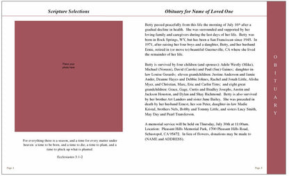 Candlelight 8 - Sided Graduated Funeral Program Template - The Funeral Program Site