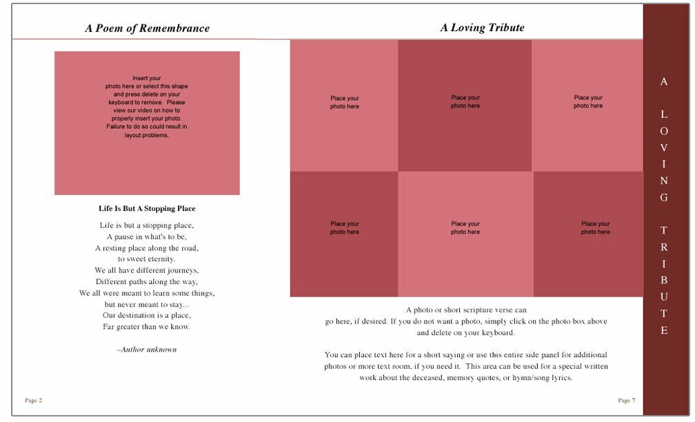 Candlelight 8 - Sided Graduated Funeral Program Template - The Funeral Program Site