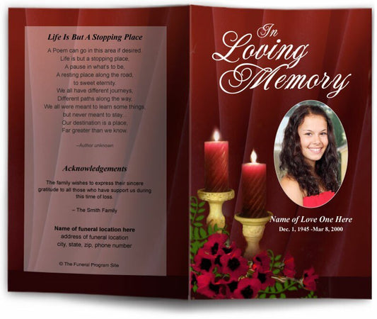 Candlelight Funeral Program Template - The Funeral Program Site