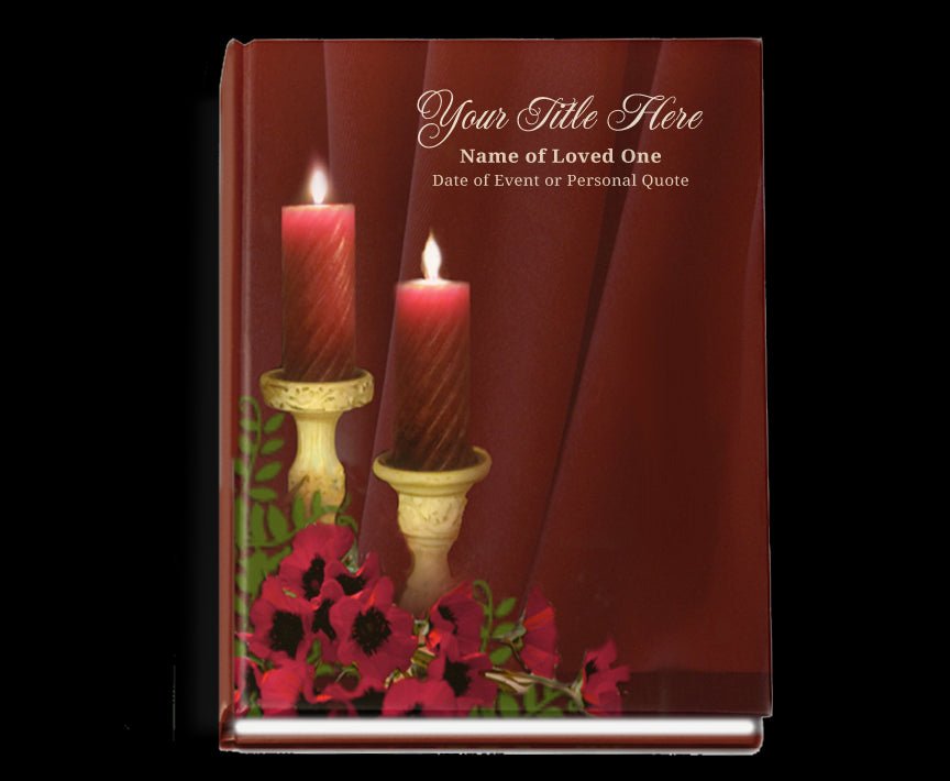 Candlelight Perfect Bind Memorial Funeral Guest Book - The Funeral Program Site