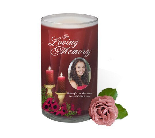 Candlelight Personalized Glass Memorial Candle - The Funeral Program Site