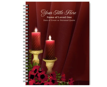 Candlelight Spiral Wire Bind Memorial Funeral Guest Book - The Funeral Program Site