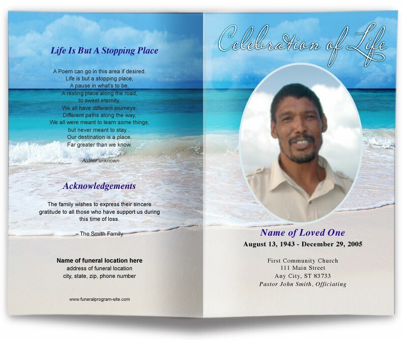 Caribbean Funeral Program Template - The Funeral Program Site