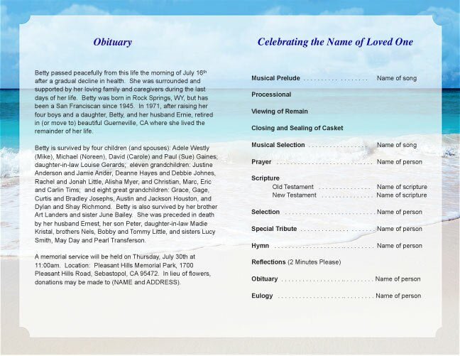 Caribbean Funeral Program Template - The Funeral Program Site