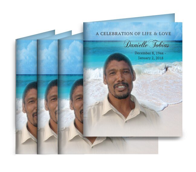 Caribbean Memorial Cards Done For You Design & Print (Pack of 50) - The Funeral Program Site