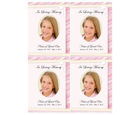 Carly Small Memorial Card Template - The Funeral Program Site