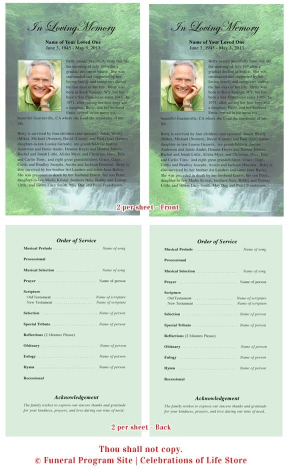 Cascade Funeral Flyer Template - The Funeral Program Site