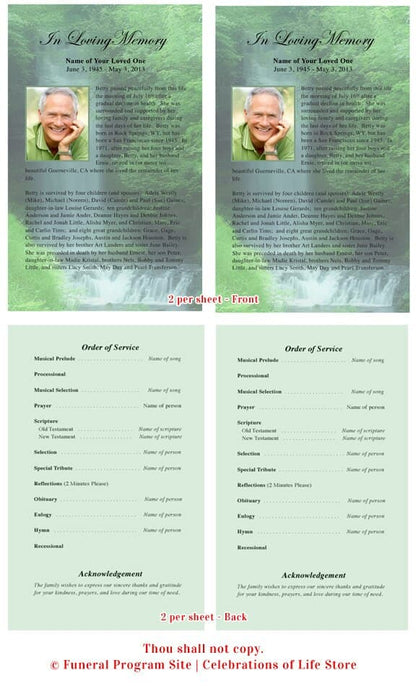 Cascade Funeral Flyer Template - The Funeral Program Site