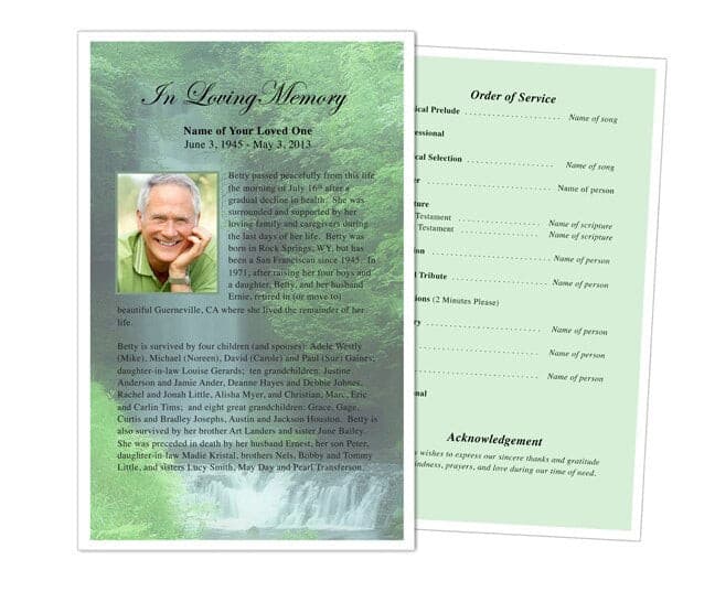 Cascade Funeral Flyer Template - The Funeral Program Site