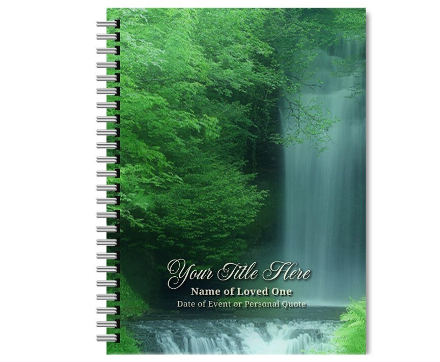 Cascade Spiral Wire Bind Memorial Funeral Guest Book - The Funeral Program Site