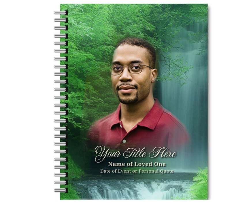 Cascade Spiral Wire Bind Memorial Funeral Guest Book - The Funeral Program Site