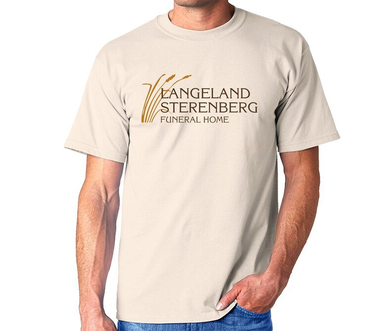 Casual Personalized T-Shirt With Screenprint Funeral Home Logo - The Funeral Program Site