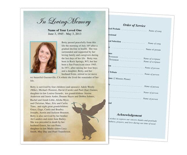 Celestial Funeral Flyer Template - The Funeral Program Site