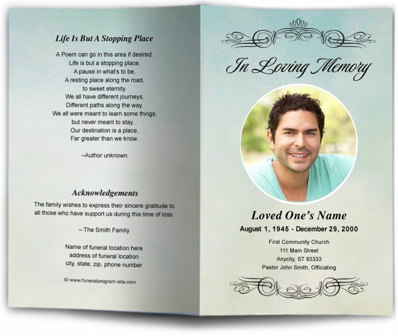 Celestial Funeral Program Template - The Funeral Program Site