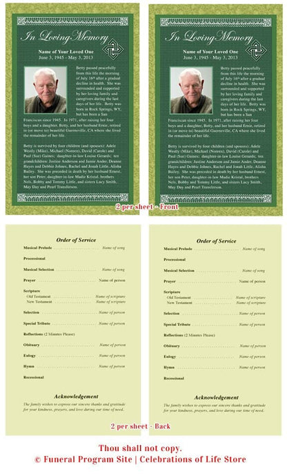 Celtic Funeral Flyer Template - The Funeral Program Site