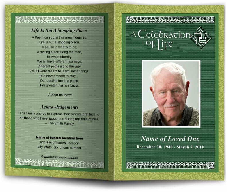 Celtic Funeral Program Template - The Funeral Program Site