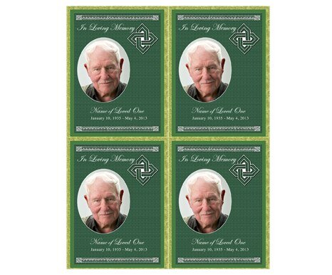 Celtic Small Memorial Card Template - The Funeral Program Site