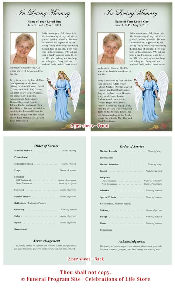 Charity Funeral Flyer Template - The Funeral Program Site