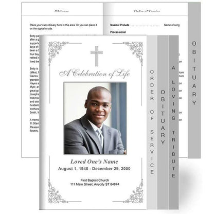 Charming 8 - Sided Graduated Program Template - The Funeral Program Site