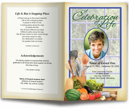 Chef Funeral Program Template - The Funeral Program Site