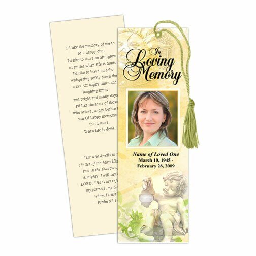 Cherub Memorial Bookmark Template - The Funeral Program Site