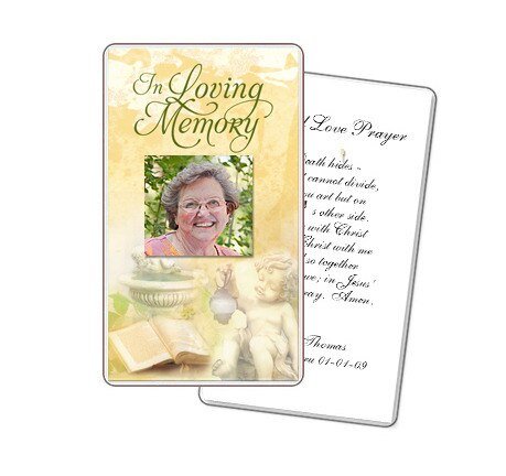 Cherub Prayer Card Template - The Funeral Program Site