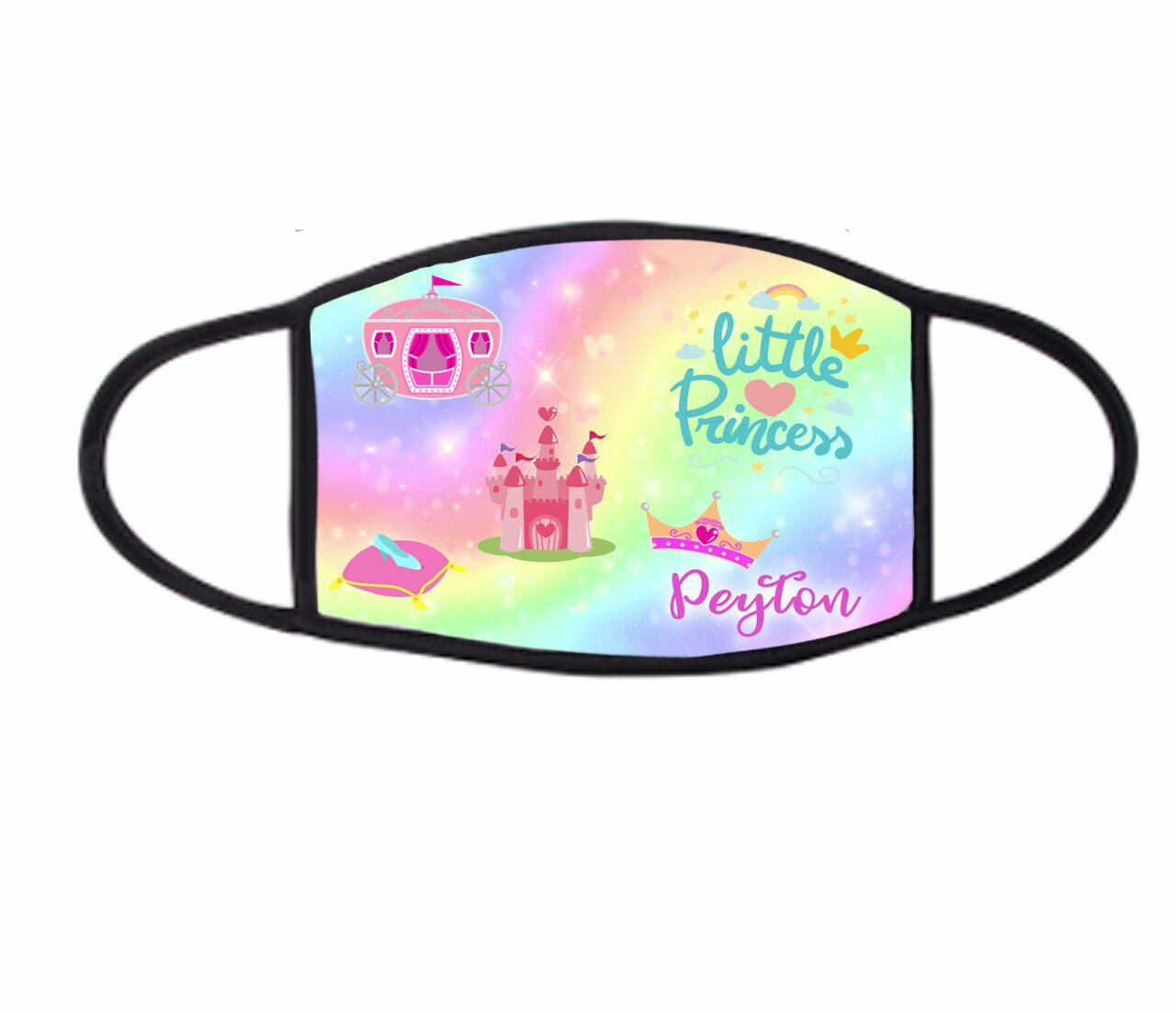 Children's Kids Face Mask Personalized Princess Design - The Funeral Program Site