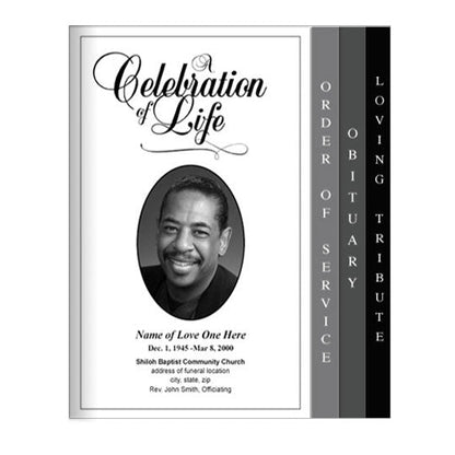 Classic 8 - Sided Graduated Funeral Program Template - The Funeral Program Site