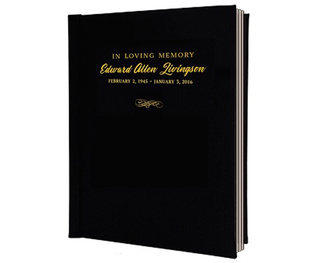 Classic Foil Look Portrait Funeral Guest Book - The Funeral Program Site