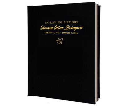 Classic Foil Look Portrait Funeral Guest Book - The Funeral Program Site