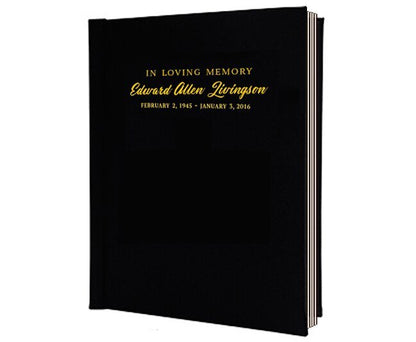 Classic Foil Look Portrait Funeral Guest Book - The Funeral Program Site