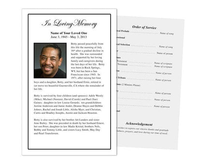 Classic Funeral Flyer Template - The Funeral Program Site