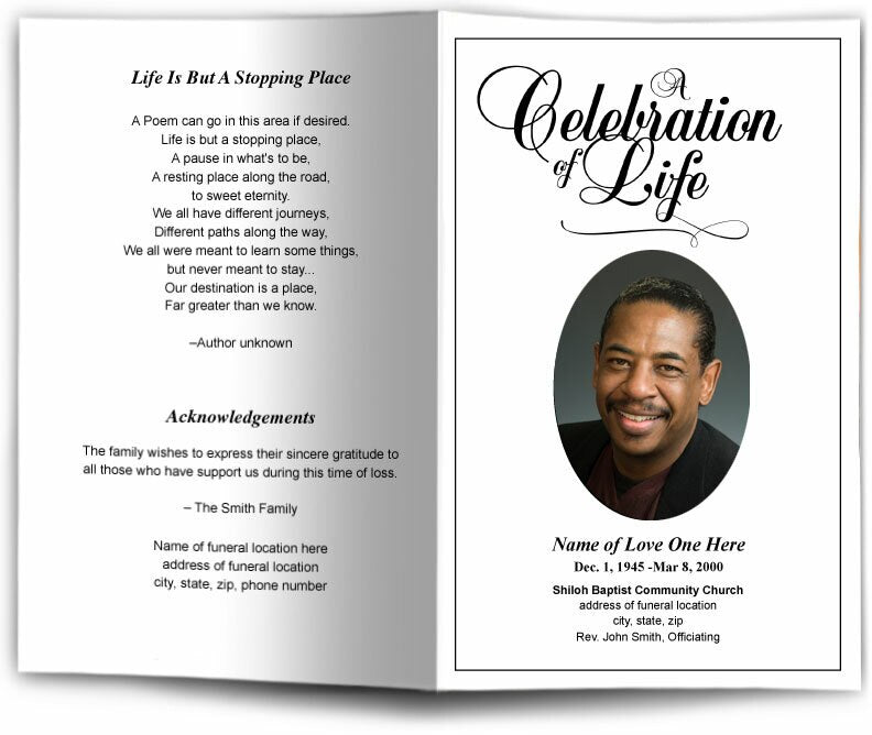 Classic Funeral Program Template - The Funeral Program Site