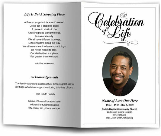 Classic Funeral Program Template - The Funeral Program Site