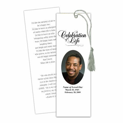 Classic Memorial Bookmark Template - The Funeral Program Site