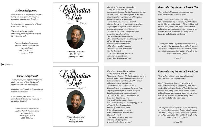 Classic Small Memorial Card Template - The Funeral Program Site