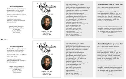 Classic Small Memorial Card Template - The Funeral Program Site