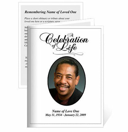 Classic Small Memorial Card Template - The Funeral Program Site