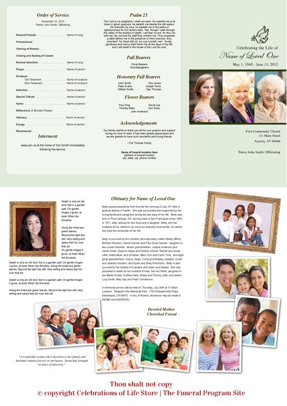 Contemporary Trifold Funeral Brochure Template - The Funeral Program Site