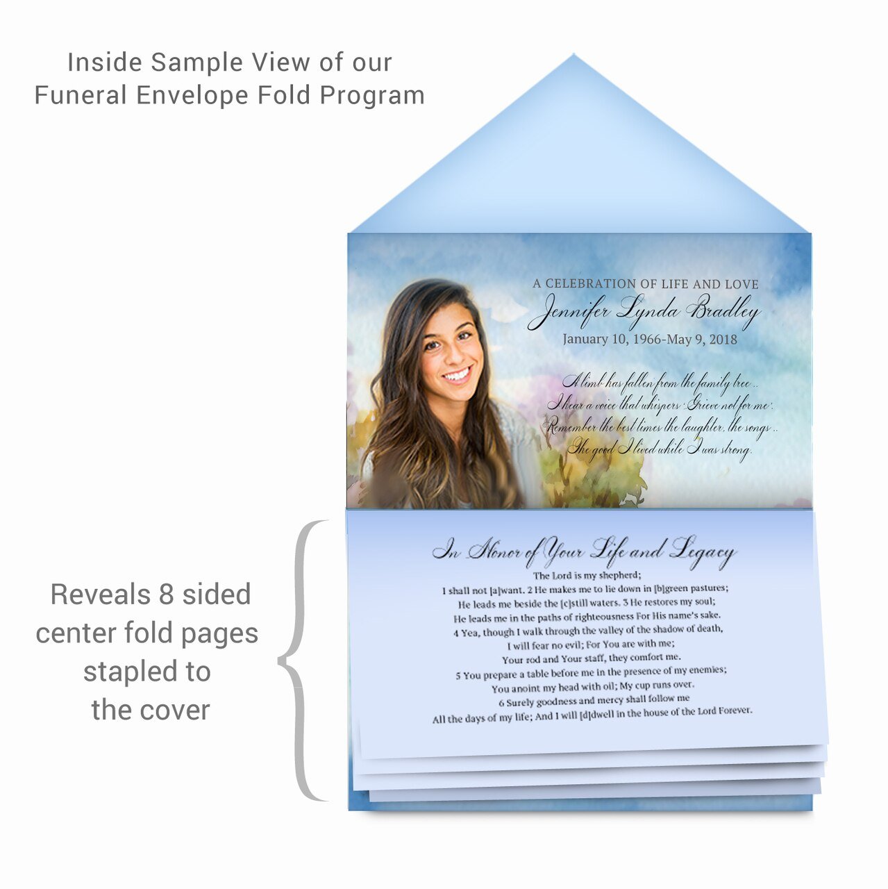 Country Envelope Fold Program Done For You Design & Print (Pack of 50) - The Funeral Program Site