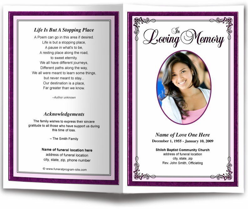 Creative Funeral Program Template - The Funeral Program Site