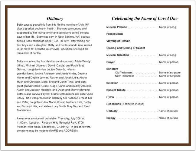 Creative Funeral Program Template - The Funeral Program Site