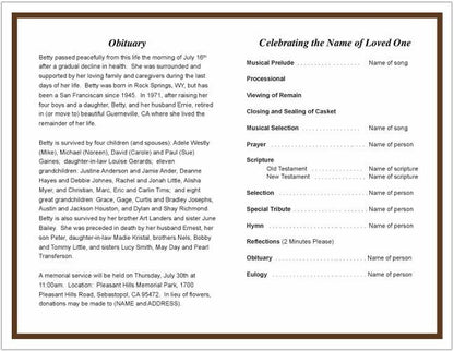 Creative Funeral Program Template - The Funeral Program Site