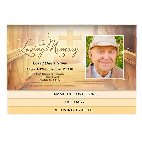 Crossing 8 - Sided Graduated Bottom Fold Template - The Funeral Program Site